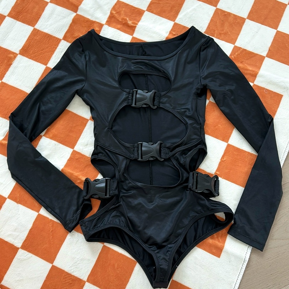 Black sexy rave one piece